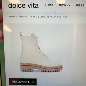 Dolce Vita White Combat Boots